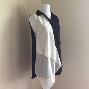 Haute Hippie Sleeveless Asymmetrical Blouse